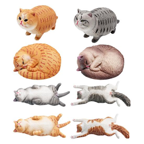 PVC Simulated Cat Model Miniature Kitten Figurine Statue Sculpture Educational Animal Toy Desktop Decoration