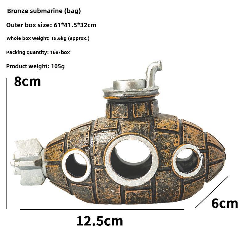 Xiaohongshu Aquarium PVC Submarine Ornament: Fish and Shrimp Hiding House for Fish Tanks