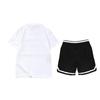 Li-Ning Starry Letter Logo Round Neck Short Sleeve Competition Striped Mid Waist Five Point Shorts Casual Sports Suit AHSS971-3+YAPV001-1