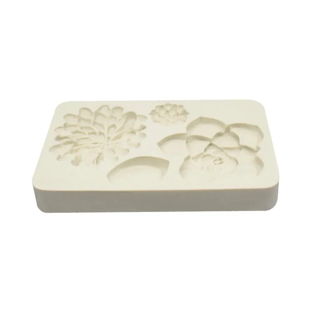 Narzędzia do pieczenia Formy do dekoracji ciast Symulacja Sukulent Kwiatek Roślina Liść Forma silikonowa do fondantu DIY Formy do pieczenia ciast czekoladowych Narzędzia