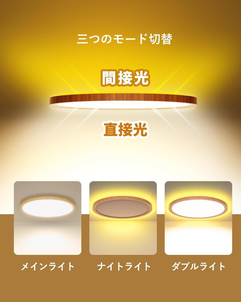Antree LED Ceiling Light, 28W, Japanese-style Woodgrain Finish, Dimmable and Color-Adjustable, Ambient Lighting, Night Light, 3600LM, Energy-Saving,