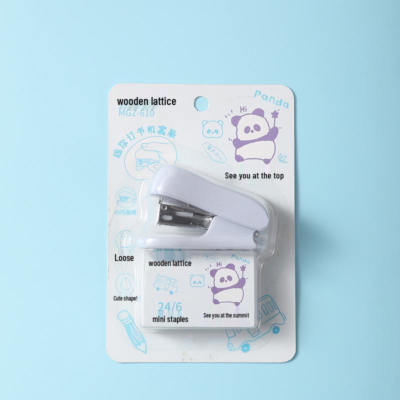 Cute Morandi Color Mini Stapler – Cartoon Handheld Binder for Office Storage