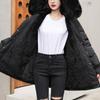 Abrigo de invierno para mujer Abrigo Parker de lana Abrigo de piel con capucha para mujer