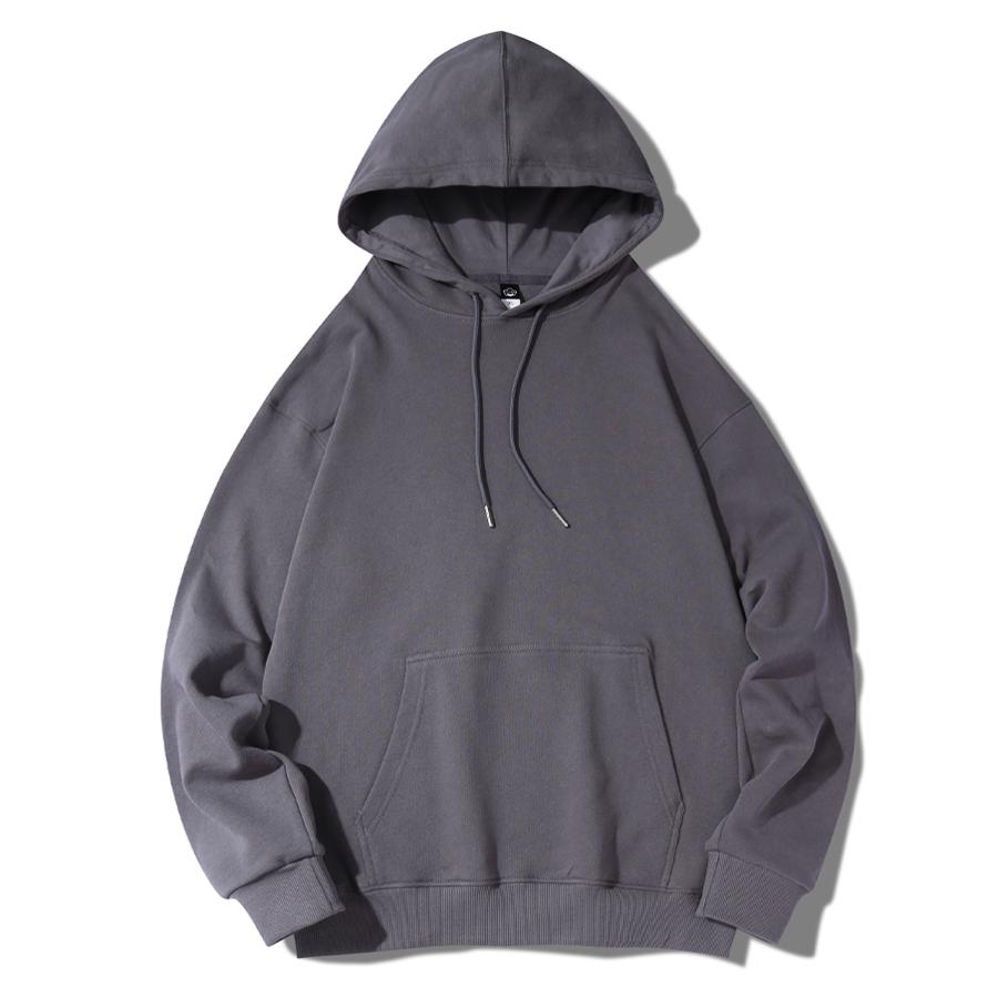 Zirunking 2023 Spring Winter New Hoodies Unisex Texture 97% Cotton Jersey Sweatershirt Basic Jogger O-Neck Plus Size Hoodie DQM
