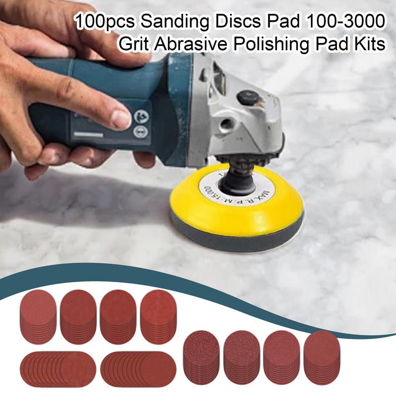 Sandpaper for Wood Abrasive Polish Pad Plate Car Sanding Kit Rotary Tool Accessories Drill Grinder Attachment for Furniture