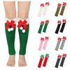 Breathable Christmas Bow Stockings Leg  Socks Thick Cuffs Boot Socks Sweet Knit Leg Warmers  Women