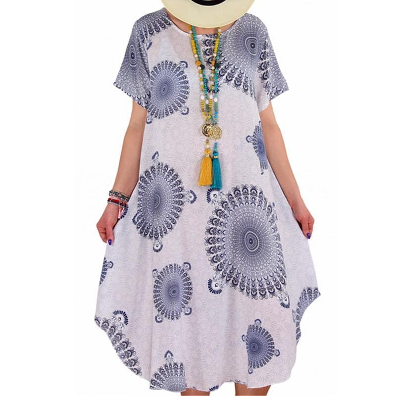 

QICED Fashion Summer Spring Short Sleeve O-Neck Casual Dresses S