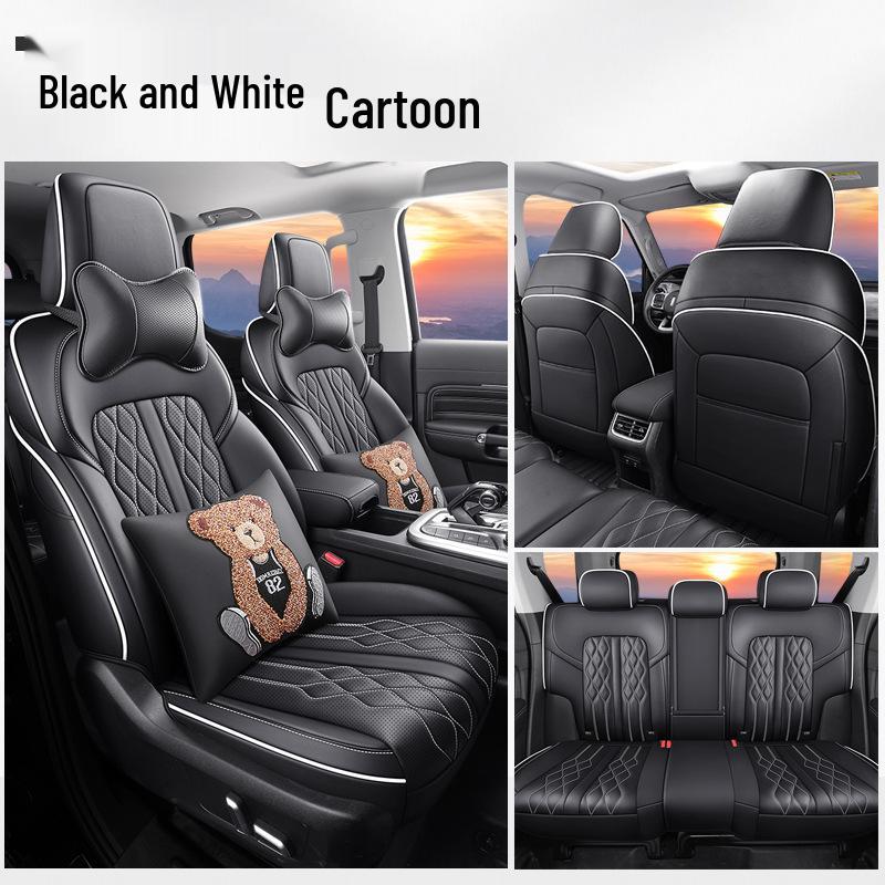 Tank 300 Car Seat Cushion: Full Surround Cartoon Design, All-Season Leather Pad