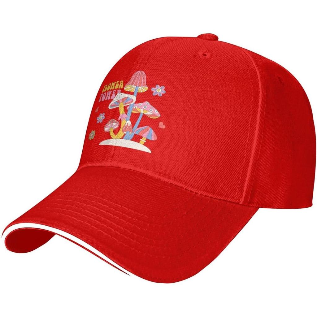 Colorful Mushroom Graphic Baseball Cap Polyester Casual Sun Hat Adjustable Golf Cap