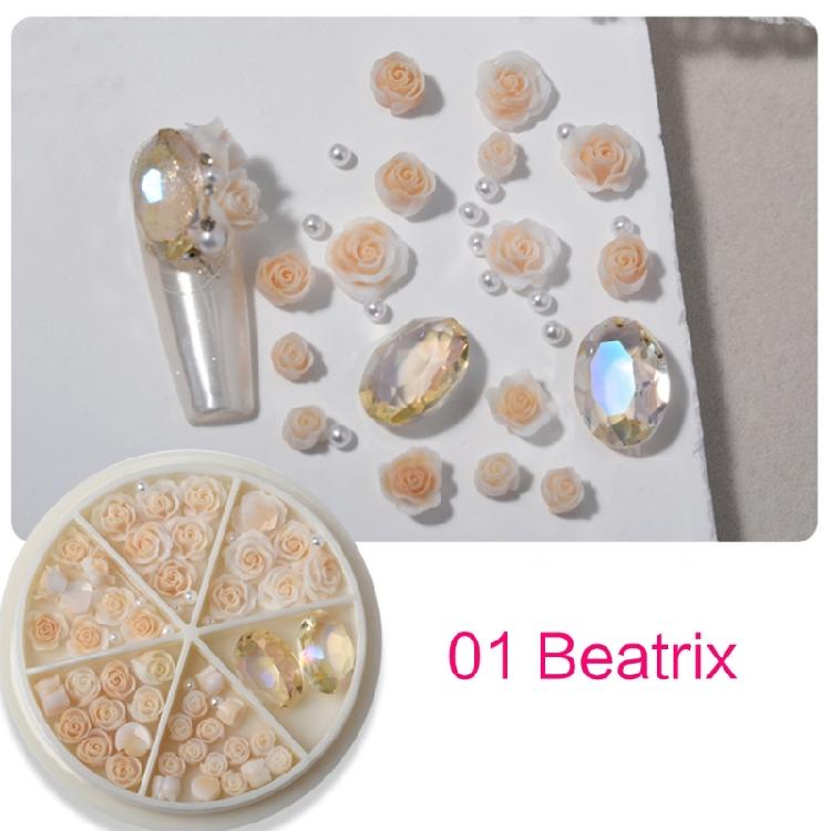 Nail Art Charms 3D Flowers Nail Art Decoration Rose Flowers Nail Charms for Home