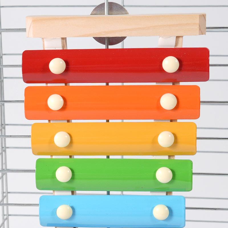 Bird Pets Parrots Toys Parrot Rooster Pecking Xylophone Toy Decor With Sounds Bird Cage Accessories