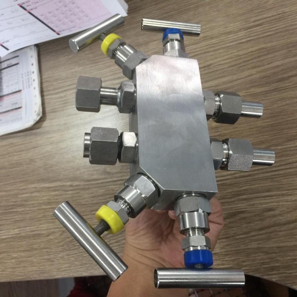 Stainless Steel Differential Pressure Gauge with Five-Valve Manifold