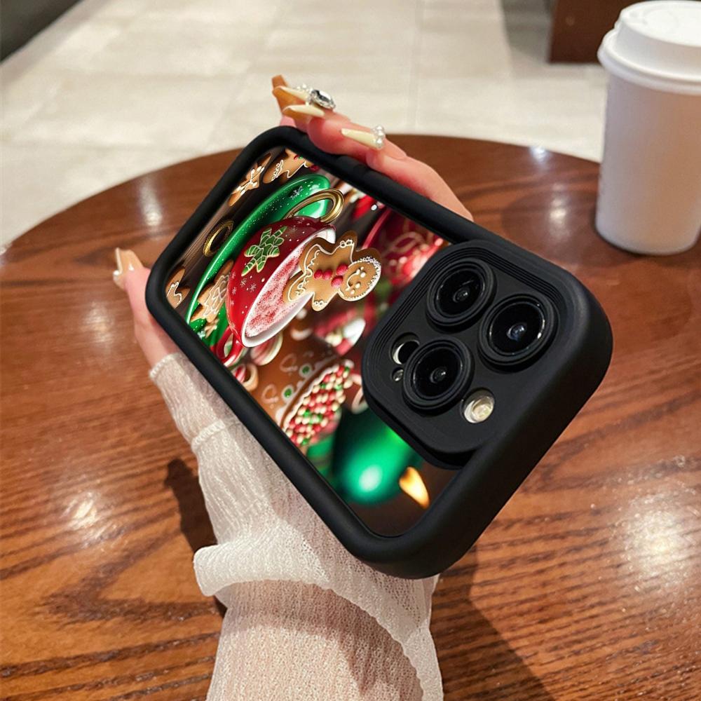 N107 Happy New Year Christmas Art Soft Angel Eyes Phone Cases for iPhone 16 15 14 13 11 Pro Max 8 7 6s Plus 12 Mini XR XS Max SE Shockproof Cover