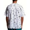 Męski T-shirt z Graficznym Motywem Tropikalnej Palmy - Oddychająca Siateczkowa Tkanina, Casualowy Krótki Rękaw z Okrągłym Dekoltem, Letni Styl z Wzorem Żaglówki i Kokosa