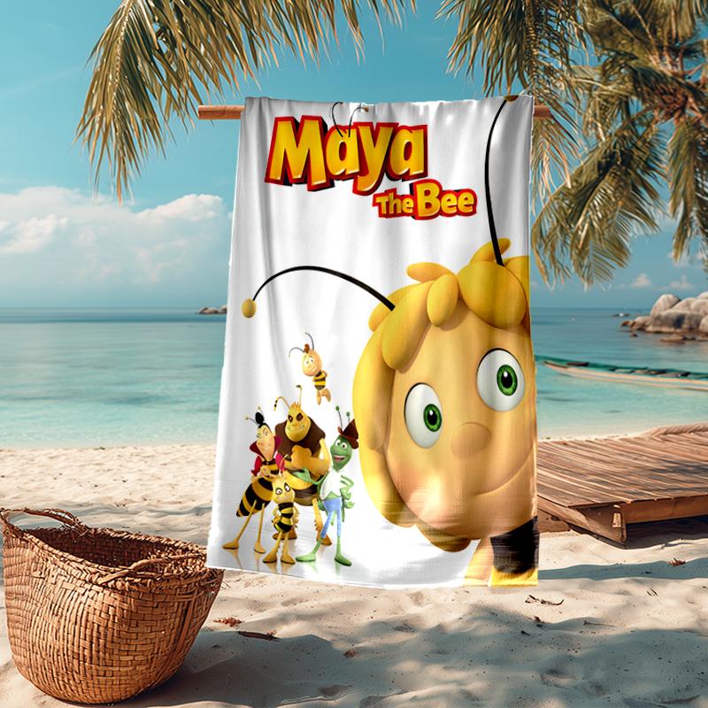 Ultra-Soft Beach Towel with maya the bee Theme,Ideal for Pool - Camping, Diving - Perfect Travel Essential, Vibrant Beach Towel.