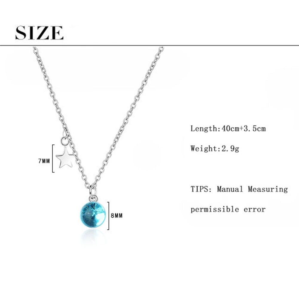 Sterling Color Fantastic Blue Crystal Stone For Women Planet Star Pendant Necklaces Clavicle Chain Necklaces Jewelry S N299Trendy Pendant