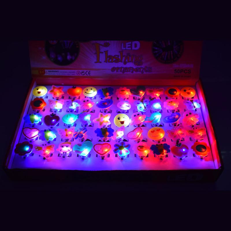 Led  Light  Ring Cute Colorful Lights Flash Ring Toys For Children With Battery
