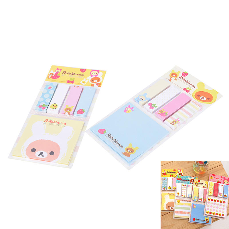 Bookmark Point It Marker Memo Flags Sticky Notes Strawberry Bear Sticker