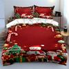 Christmas Snowman and Santa Bedding Set Bedding Set (1 Duvet Cover, 2 Pillowcases, Duvet Not Included)