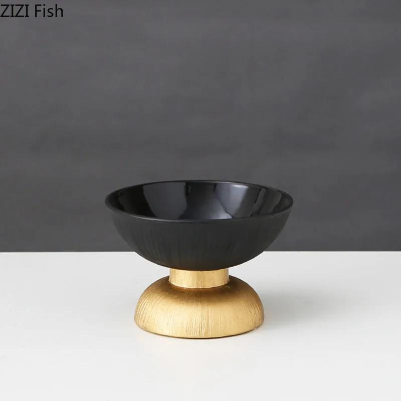 Black and Gold Ceramic Vase Desk Decoration Flowers Pots Decorative Flower Arrangement Modern Home Decor Crafts Floral Vases