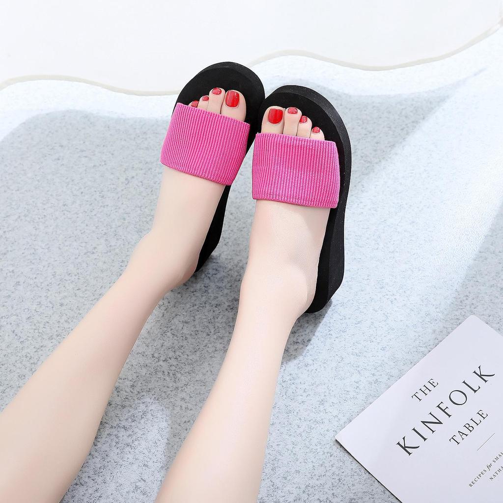 Women's Platform Wedge One-Strap Sandals - Non-Slip Thick Bottom Beach Slippers
