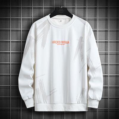 Sweater Men's Spring New Trendy Brand Long Sleeve T-shirt Versatile Casual Loose Round Neck Plus Size Men's Top