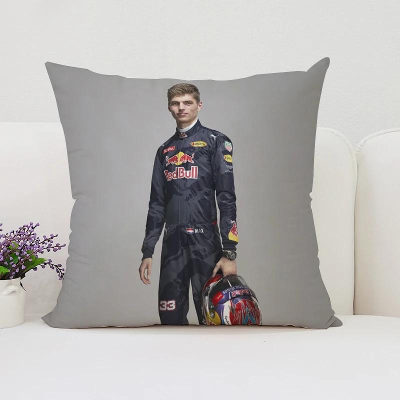 

Наволочка 45x45см Подарунок для фаната М-Макса Ферстаппена Чохол для подушки на диван Двосторонній принт Короткий плюш Подушка для попереку на крісло 12x12Inch