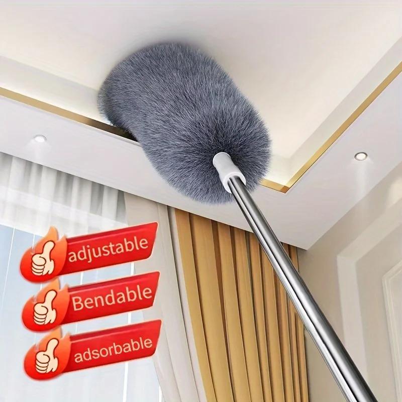 Telescoping Ceiling Duster with Washable Microfiber Head - Extendable 8ft Pole for High Dusting,Electrostatic Dust Removal