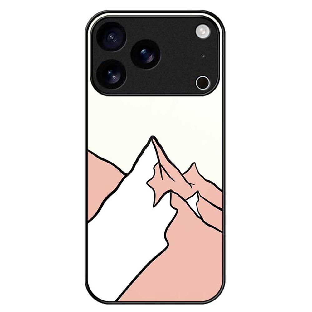 For iPhone 17 Pro Case PC TPU Tempered Glass Pattern Printing Phone Back Cover