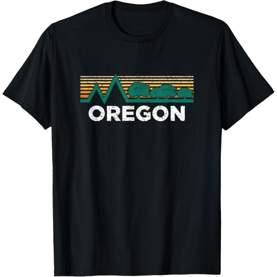 

Oregon Vintage Outdoors Tree Sunsent Souvenir T-Shirt XXXXXL чорний