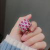 Elegant Simulated Sapphire Ring for Women Vintage Micro Paved Diamond Jewelry Luxury Blue Gemstone Statement Ring
