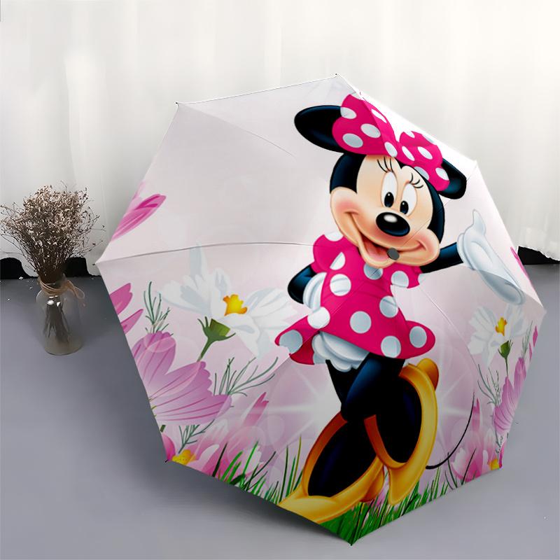1pc Happy Minnie Mouse Automatic Opening and Closing Folding - A Good Choice for Gifts, Fashionable and Convenient Umbrella With Cute Cartoo