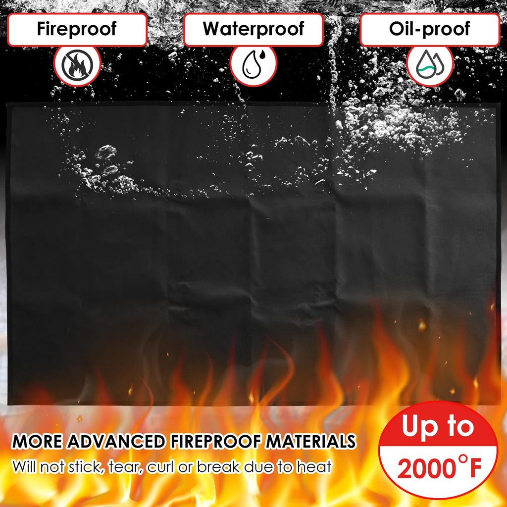BBQ Mat Non-stick Grill Mat Heat Resistant Fireproof Grill Mat Outdoor Baking Kitchen Barbecue Tool Cooking Reusable Grill Pads