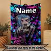 Custom Name Personalized Jinx Print Blanket, Home Decor, Bedroom, Sofa, Camping, Couch, Gifts for Birthday ChristmasEnthusiasts