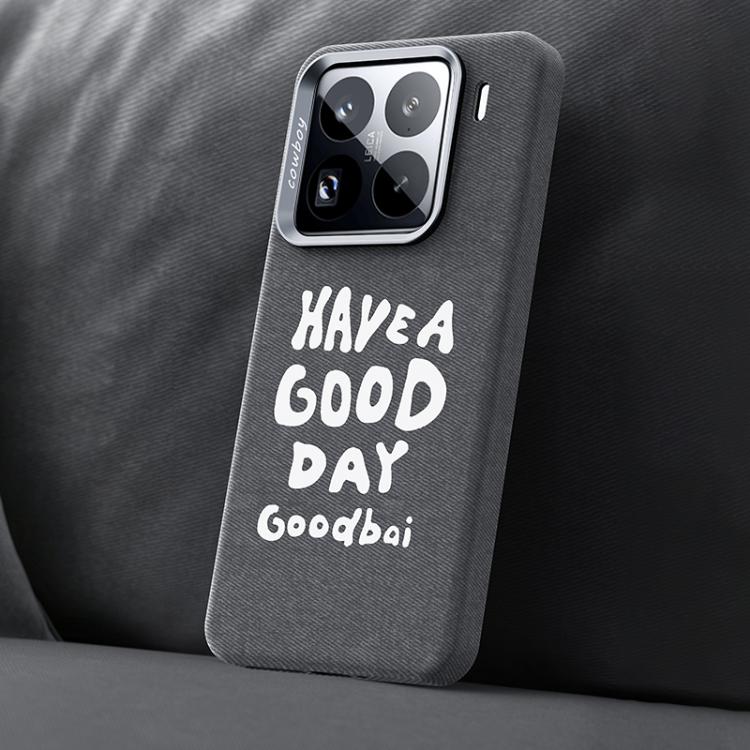 Beautiful Series Denim Texture Magnetic Phone Case For Xiaomi 15, PC Metal Frame Anti-Fingerprint Four Corner Shockproof Wireless Charging Cover