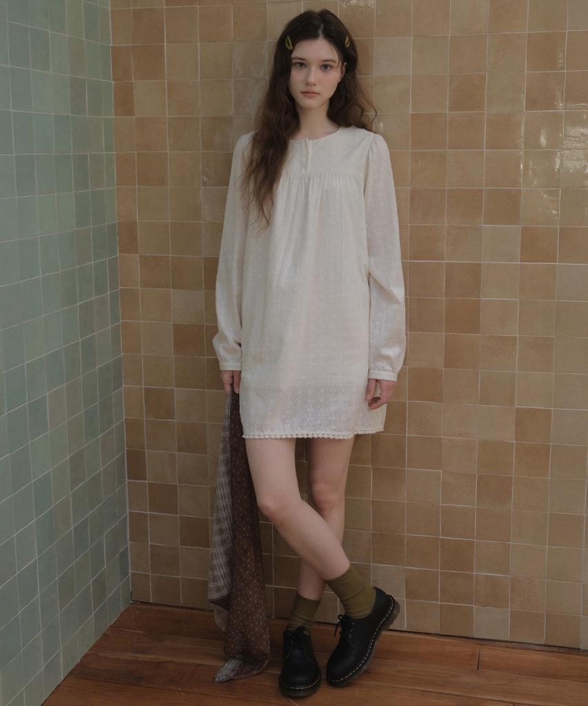 Aueonoseuteljia Luna Puff Tassel Dress_Cream(O26Ops01)