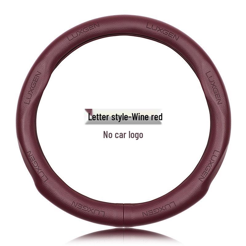 Genuine Leather Luxgen Steering Wheel Cover - Universal Fit for U6, Big 7, S5, U5, 7MPV, Na 5, Rui 3 Models