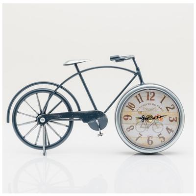 [A0925] – Blaue Vintage-Uhr „Terroir Français“. (vélo) - 30x17cm (Pariser Florist)