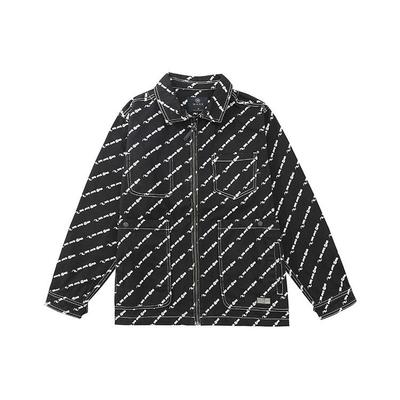 Li Ning X Wade Künstlerische Zusammenarbeit Atmungsaktives Allover-Print Langarmshirt Herrenhemden Schwarz AFDS057-1K