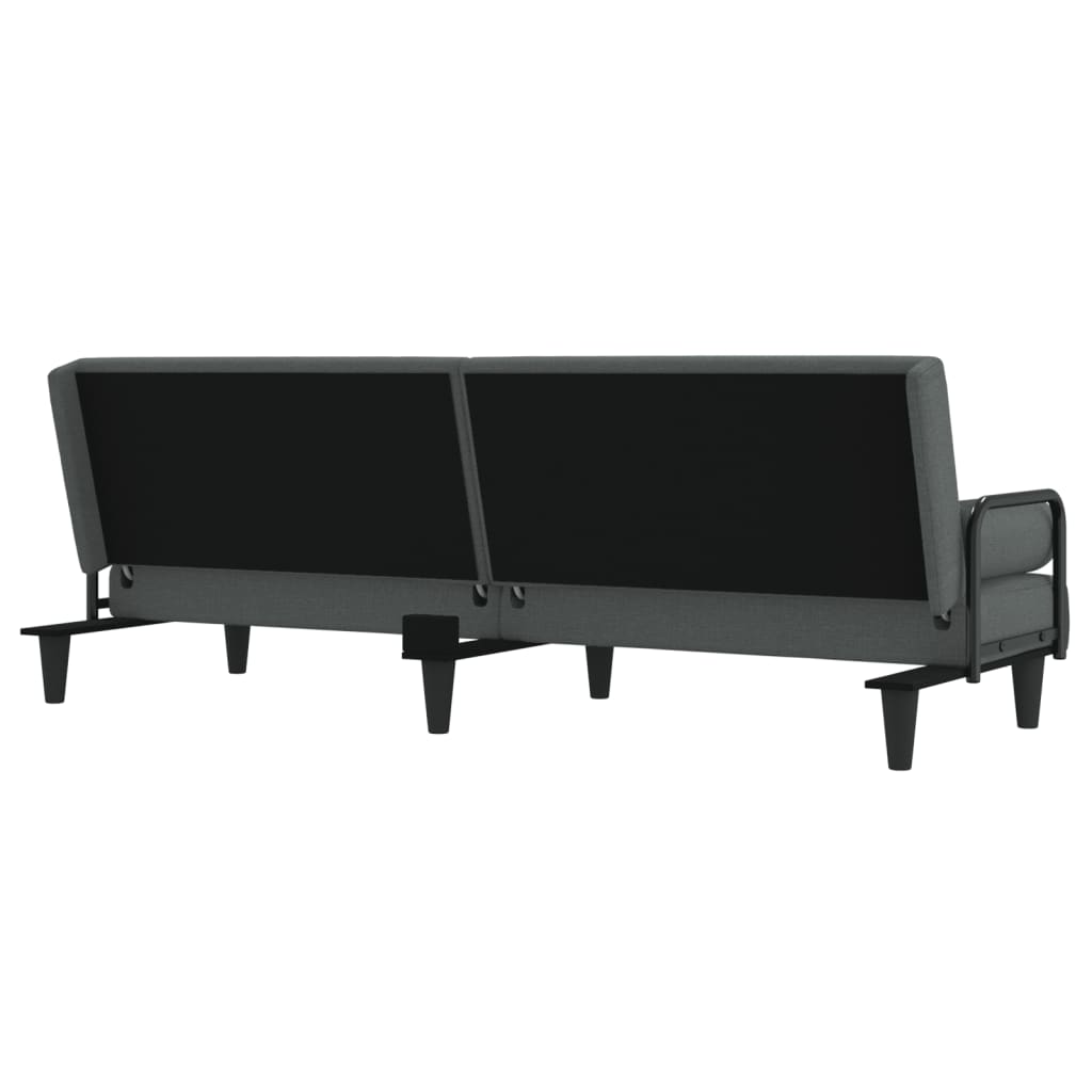 Vidaxl Foldable Sofa With Armrests, Dark Grey, Upholstered