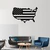 American Flag Metal Wall Art – United States Map Decor, Patriotic Wall Art Featuring US Map, Ideal for Americana Home Decoration