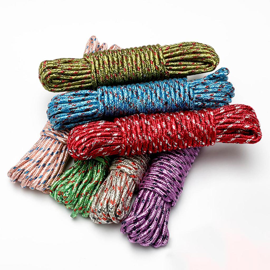 10m Clotheslines Nylon Rope Anti-slip Windproof Laundry Hanger Rack Washing Dryer Rope Line Outdoor Travel Home Garden Supplies High Quality