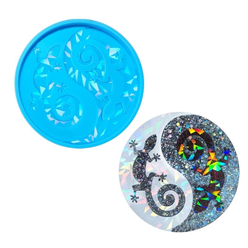 Holografický Gekon Podtácek Silikonová Forma Pevná Silikonová Podložka pod Hrnky Odlévací Forma pro Výrobu Holografického Gekona Podtácku