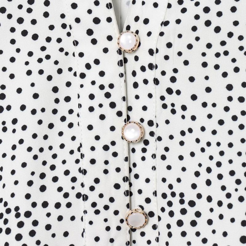 Kaslead New Women clothes Western Style Fashion Can Be Rolled up Sleeve Polka Dot Shirts 8038903