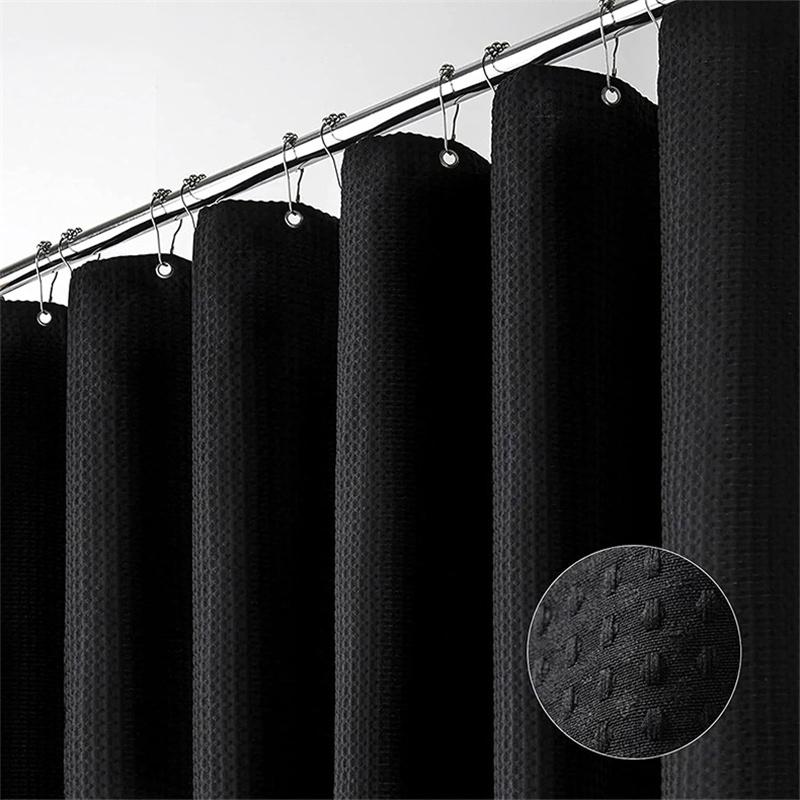 3D Thickened Waterproof Strap with Iron Hook Bathroom Mildew Proof Fabric Partition Curtain Shower Curtain