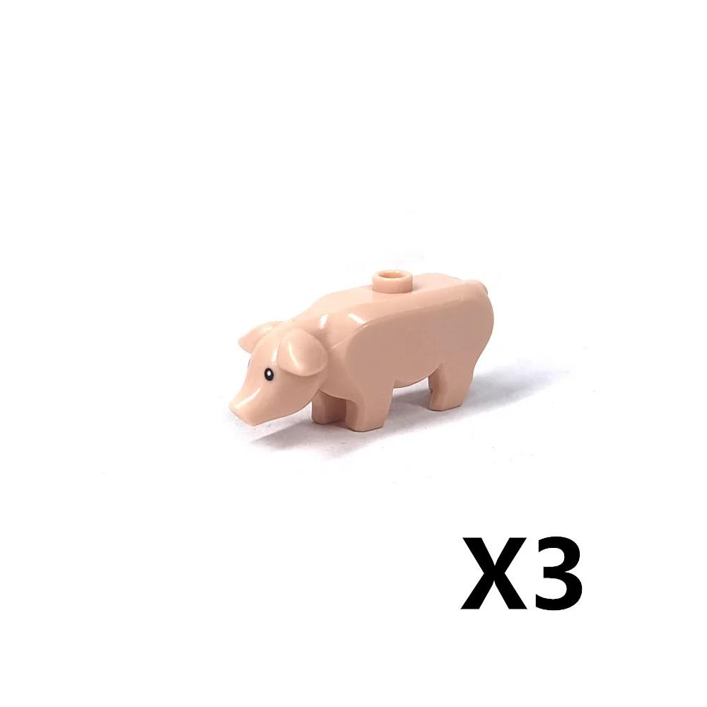 MOC ZOO Farma Zvířat Stavební Kostky Sova Ještěrka Chobotnice Veverka Prase Pes Kuře Kočka Holub Myš Vlk Králík Mini DIY Kostka K060