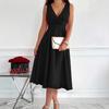 Spot 2026 European and American Cross-border Independent Station Amazon, Sleeveless V-neck Vest Fashion Casual Dress Evening Dress