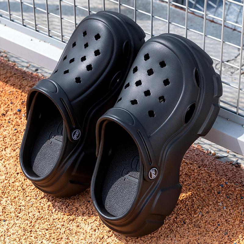 Толстая подошва увеличивающая высоту обуви популярная женская верхняя одежда офисная нескользящая дышащая операционная сумка полутапочки женские летние 36-37 2388₽