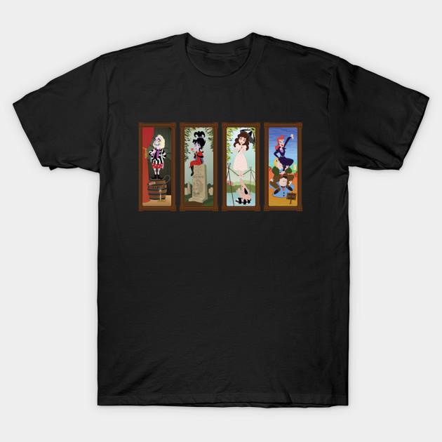 

Men Black Print T-shirt Haunted Portrait - Quartet No-Cut Transfer Paper Print Cotton Tshirt 2XL чорний