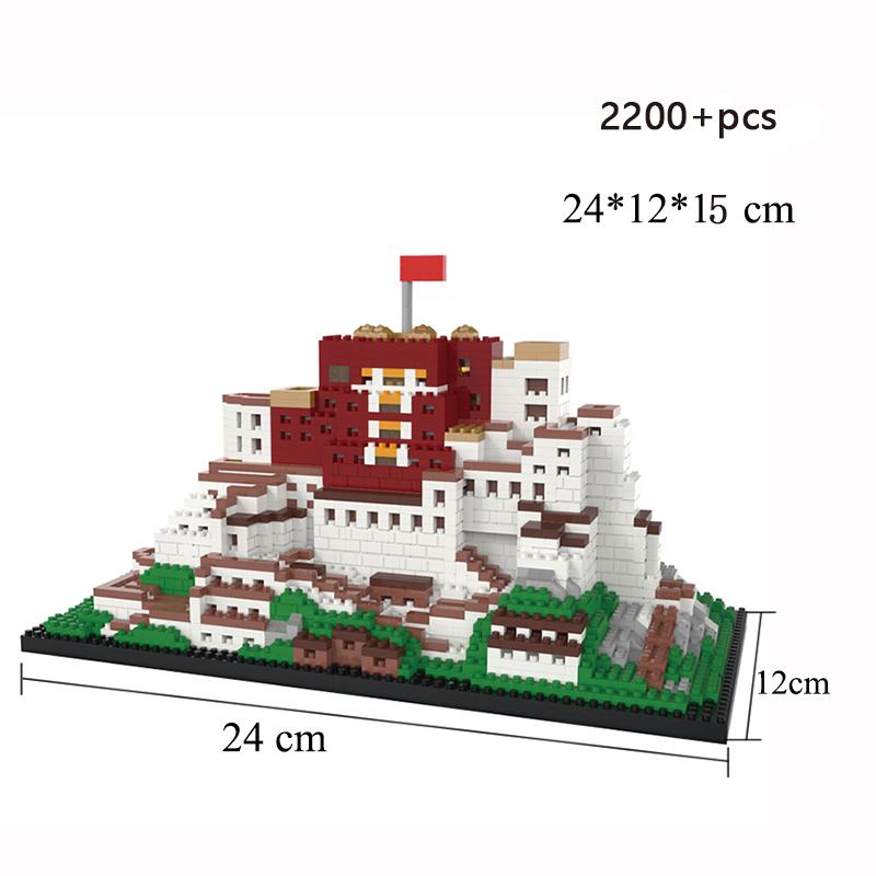 Haute Qualité 3 Haute Qualité Taille Haute Qualité Potala Palais Haute Qualité 3D Haute Qualité Plastique Ensemble de Construction Haute Qualité with box